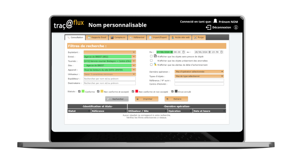 Un espace administrateur pour simplifier et personnaliser la traçabilité des flux